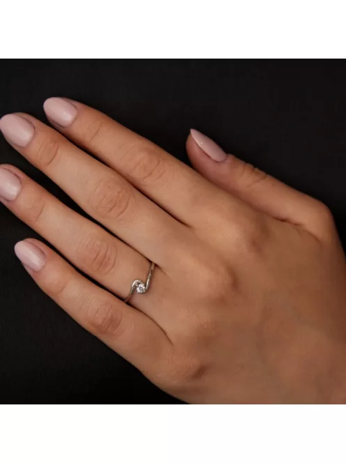 Gyűrűguru eljegyzési gyűrű 0.1ct I/SI gyémánttal BRK182  
