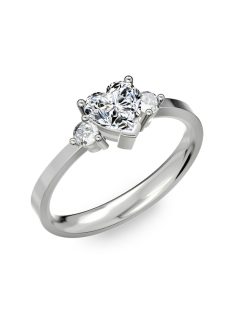   Gyűrűguru eljegyzési gyűrű 0.8ct szintetikus szív gyémánttal BRK 187 