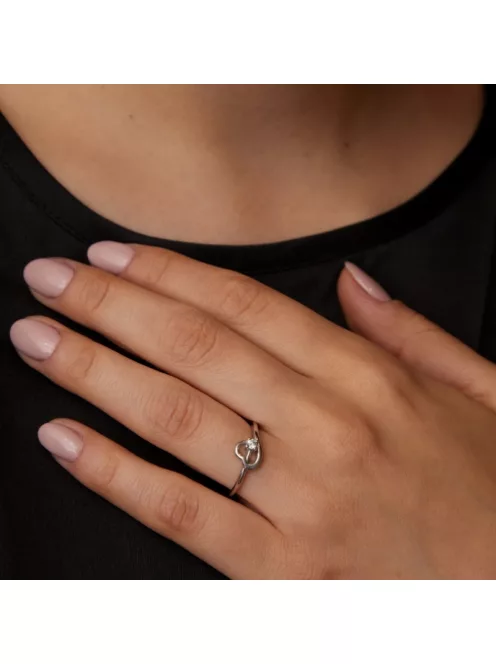 Gyűrűguru eljegyzési gyűrű  0.07ct szintetikus gyémánttal BRK225 