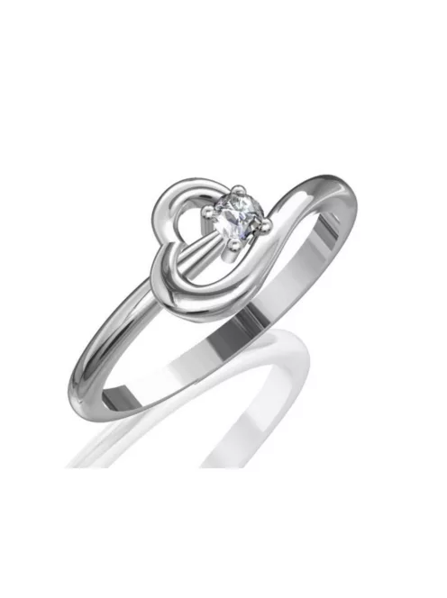 Gyűrűguru eljegyzési gyűrű  0.07ct szintetikus gyémánttal BRK225 