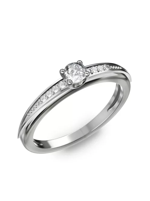 Gyűrűguru eljegyzési gyűrű 0.17ct szintetikus gyémánttal BRK284 
