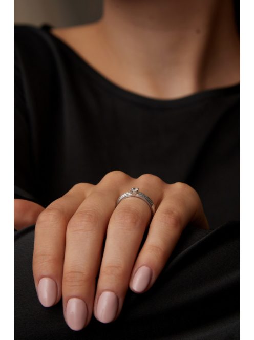 Gyűrűguru eljegyzési gyűrű 0.17ct szintetikus gyémánttal BRK284 