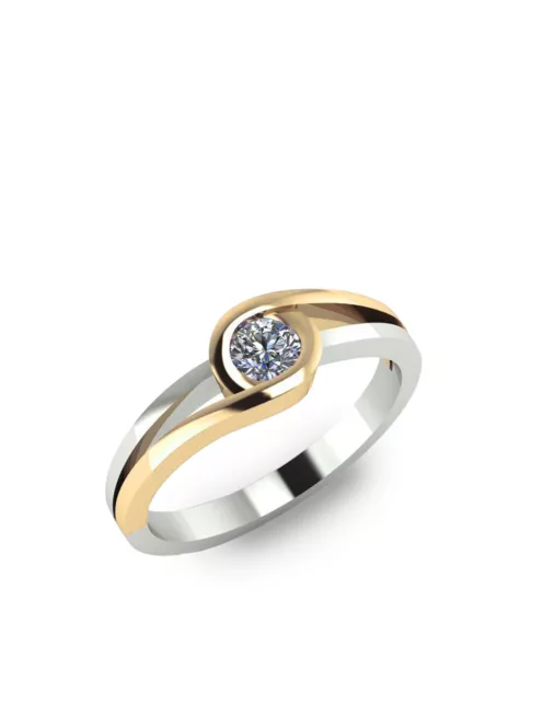 Gyűrűguru eljegyzési gyűrű 0.2ct I/SI gyémánttal BRK 431 