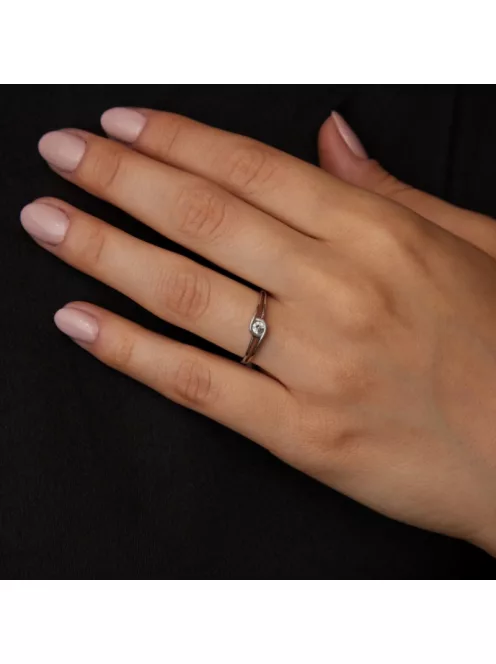 Gyűrűguru eljegyzési gyűrű 0.2ct szintetikus gyémánttal BRK 431 