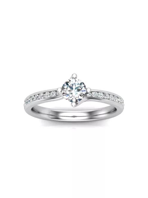 Gyűrűguru eljegyzési gyűrű 0,3ct I/SI gyémánttal BRK624 