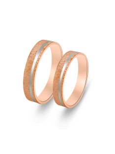 Arany karikagyűrű pár C11459rfr rozé és fehér arany