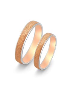 Arany karikagyűrű pár C11515frf fehér és rozé arany