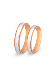 Arany karikagyűrű pár C11524rfr fehér és rozé arany