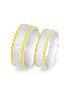 Arany karikagyűrű pár C1289sfs fehér és sárga arany