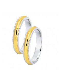 Arany karikagyűrű pár C1782fsf sárga és fehér arany