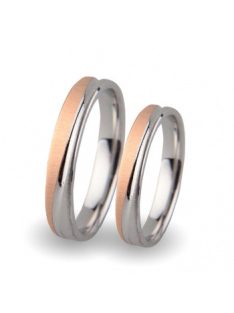   Arany karikagyűrű pár C4374rfc cirkóniával rozé és fehér arany