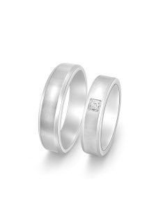 Arany karikagyűrű pár D1536gyf cirkóniával fehér arany