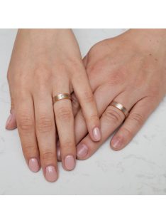   Arany karikagyűrű pár D1976gyrfr cirkóniával rozé és fehér arany