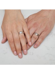   Arany karikagyűrű pár E-ALM13071gyf cirkóniával fehér arany