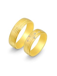   Arany karikagyűrű pár E-ALM13198gys cirkóniával sárga arany