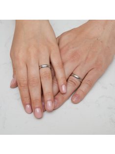   Arany karikagyűrű pár E-ALM13787gyf cirkóniával fehér arany