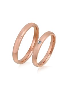   Arany karikagyűrű pár E-ALM13788gyr cirkóniával rozé arany
