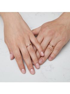   Arany karikagyűrű pár E-ALM13788gyr cirkóniával rozé arany