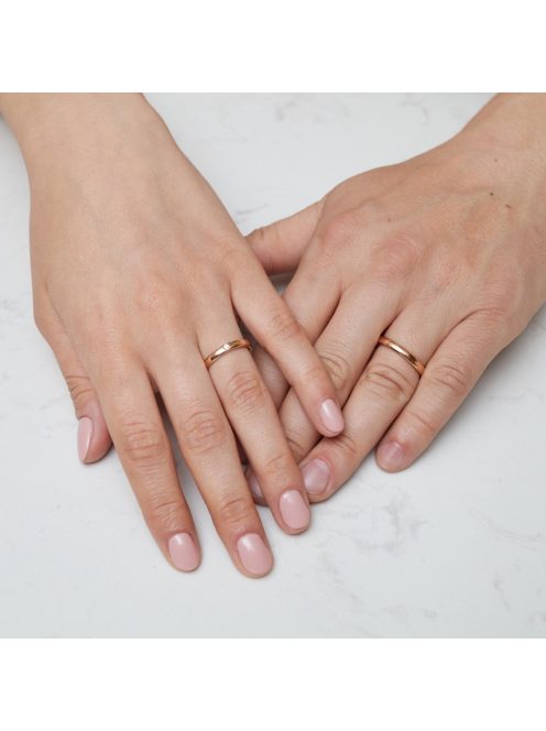 Arany karikagyűrű pár E-ALM13788gyr cirkóniával rozé arany