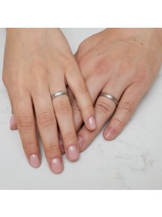   Arany karikagyűrű pár E-ALM14056gyf cirkóniával fehér arany