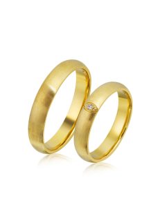   Arany karikagyűrű pár E-ALM14058gys cirkóniával sárga arany