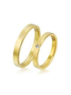   Arany karikagyűrű pár E-ALM14059gys cirkóniával sárga arany