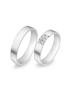   Arany karikagyűrű pár E-ALM14063gyf cirkóniával fehér arany