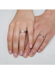   Arany karikagyűrű pár E-ALM14063gyf cirkóniával fehér arany