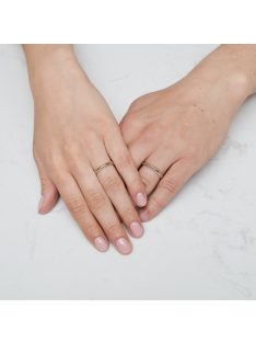   Arany karikagyűrű pár E-ALM14118fsf fehér és sárga arany