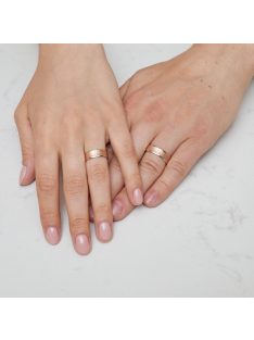   Arany karikagyűrű pár E-ALM14119frf cirkóniával fehér és rozé arany