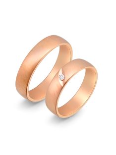   Arany karikagyűrű pár E-ALM14137gyr cirkóniával rozé arany