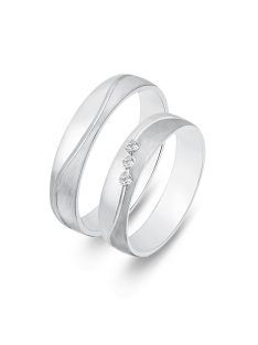   Arany karikagyűrű pár E-ALM14138gyf cirkóniával fehér arany