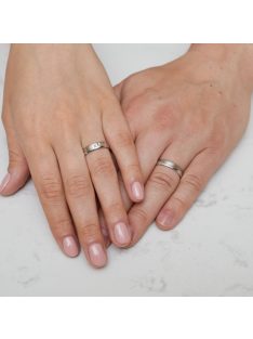   Arany karikagyűrű pár E-ALM14138gyf cirkóniával fehér arany