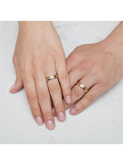 Arany karikagyűrű pár E-ALM14142gys cirkóniával sárga arany