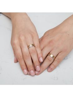   Arany karikagyűrű pár E-ALM14150gysf cirkóniával sárga és fehér arany