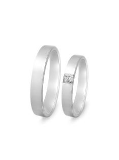   Arany karikagyűrű pár EGF-ALM044gyf cirkóniával fehér arany