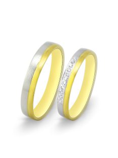  Arany karikagyűrű pár EGF-ALM050gyfs cirkóniával fehér és sárga arany