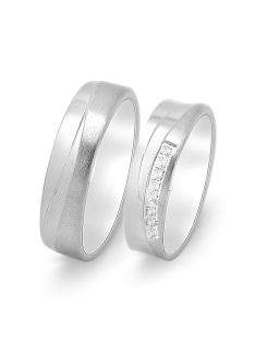   Arany karikagyűrű pár EGF-ALM086gyf cirkóniával fehér arany