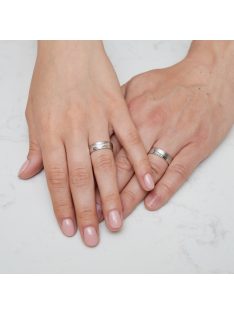   Arany karikagyűrű pár EGF-ALM086gyf cirkóniával fehér arany