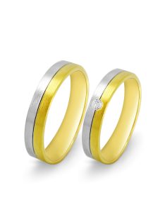   Arany karikagyűrű pár EGF-F12470gyfs cirkóniával sárga és fehér arany
