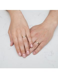   Arany karikagyűrű pár EGF-F12470gyfs cirkóniával sárga és fehér arany