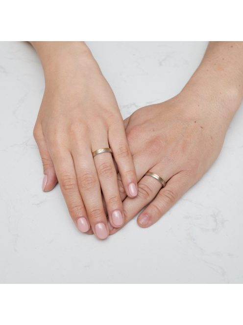 Arany karikagyűrű pár EGF-F12470gyfs cirkóniával sárga és fehér arany