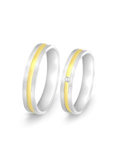   Arany karikagyűrű pár EGF-M30310 - 40310gyfsf cirkóniával fehér és sárga arany