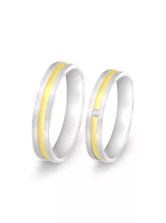  Arany karikagyűrű pár EGF-M30310 - 40310gyfsf cirkóniával fehér és sárga arany