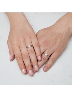   Arany karikagyűrű pár EGF-M30318 - 40318gyfr cirkóniával fehér és rozé arany