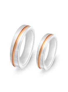   Arany karikagyűrű pár EGF-M30323-55frf fehér és rozé arany