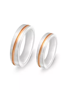   Arany karikagyűrű pár EGF-M30323-55frf fehér és rozé arany