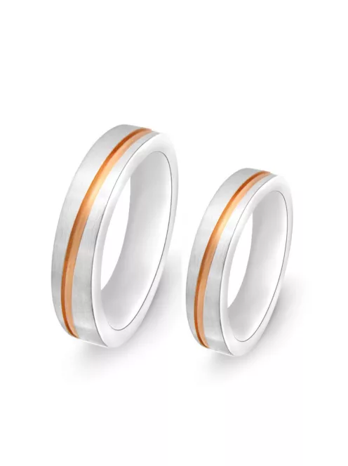 Arany karikagyűrű pár EGF-M30323-55frf fehér és rozé arany