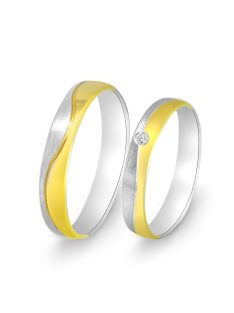   Arany karikagyűrű pár EGF-M30362 - 40362gyfs gyémáttal fehér és sárga arany