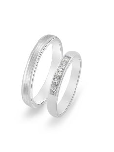   Arany karikagyűrű pár EGF-M50511-003fc cirkóniával fehér arany